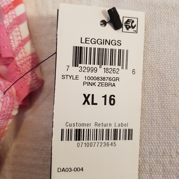 Ideology girls size XL 16 pink zebra stripe leggings - Picture 7 of 9